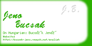 jeno bucsak business card